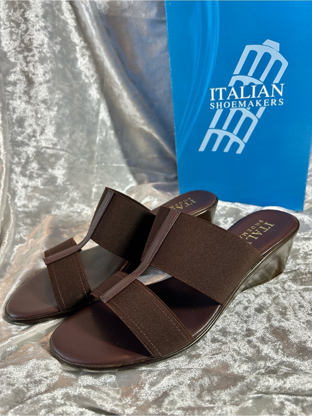 NWT ITALIAN SHOEMAKERS SLIP ON WEDGE SANDAL 8